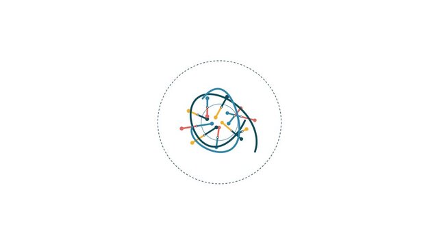 Geometric DNA Double Helix Transforming into Circular Plasmid Loop Animation