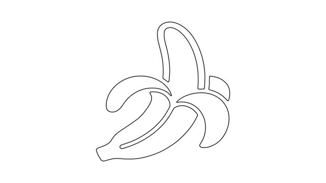 Peeled banana frui, fresh food, healthy produce, animated icon