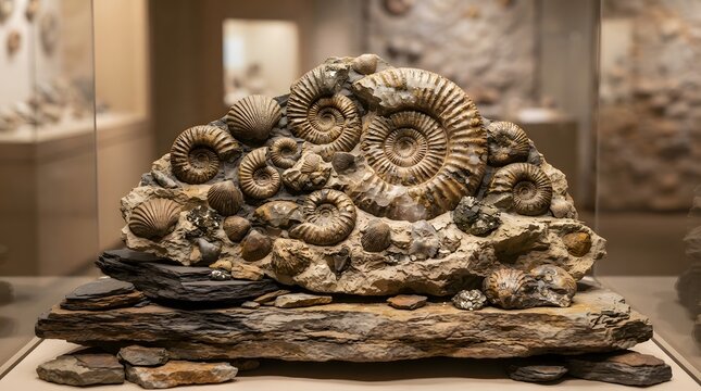 Ancient Fossilized Ammonite Rocks