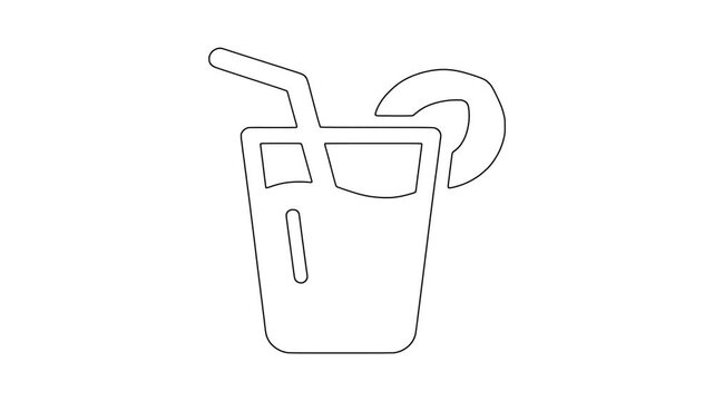 Fresh fruit drink , fresh food, healthy produce, animated icon
