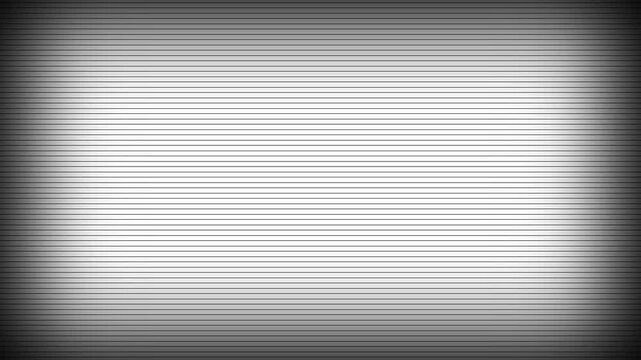 CRT Scan lines horizontal seamless loop animation moving from bottom to top with vignette effect on black background.CRT overlay effect for old film texture on Motion graphic 4k animation video.