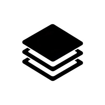 Black square layers icon symbol