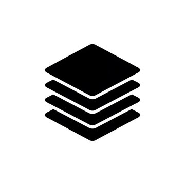 Black square layers icon symbol