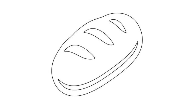 Sliced bread loaf , fresh food, healthy produce, animated icon