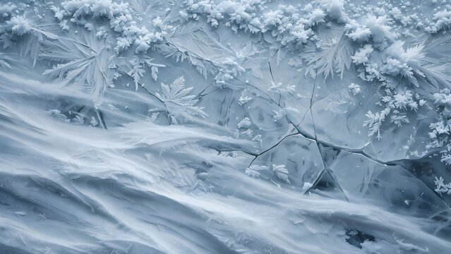 Minimalist Blizzard Storm Presentation Background with Abstract Snow Breeze Frost Crystals Soft Blue Tones and Clean Copy Space for Corporate Pitch Deck Slide Template Visual Assets Layout