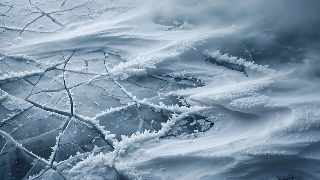 Minimalist Blizzard Storm Presentation Background with Abstract Snow Breeze Frost Crystals Soft Blue Tones and Clean Copy Space for Corporate Pitch Deck Slide Template Visual Assets Layout