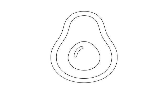 Avocado half fresh, fresh food, healthy produce, animated icon