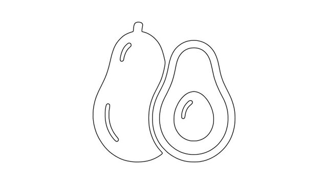 Avocado halves fre, fresh food, healthy produce, animated icon