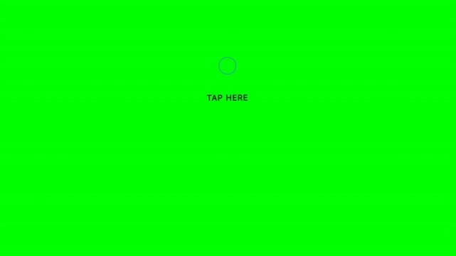 Hand finger gesture click tap guide top banner on green screen