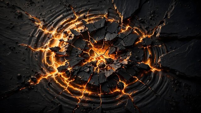 Conceptual Space Impact Disaster Presentation Background with Cosmic Debris Asteroid Shockwave and Dark Crimson Space Tones for Corporate Pitch Deck Slide Template Visual Assets Layout