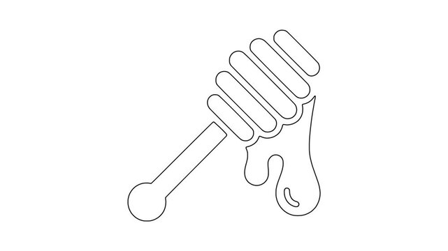 Honey dipper sweet, fresh food, healthy produce, animated icon