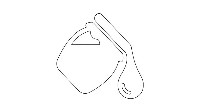 Honey pot with dip, fresh food, healthy produce, animated icon