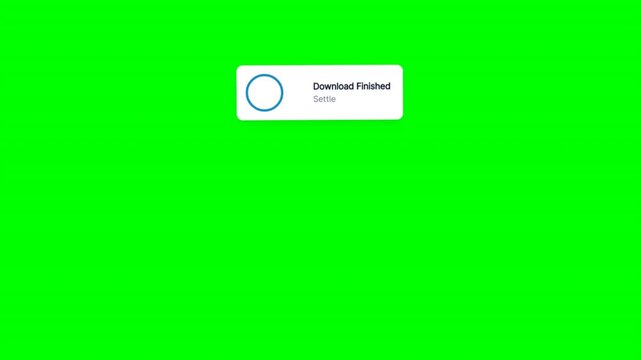 Download file button loading progress top banner on green screen