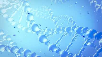 DNA is destroyed by viruses. Nerve Cell Structure with DNA Background - Scientific 3D Motion Graphic