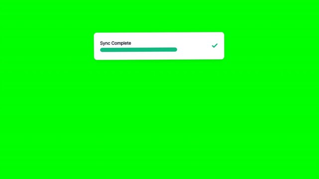 Digital loading progress bar status top banner on green screen