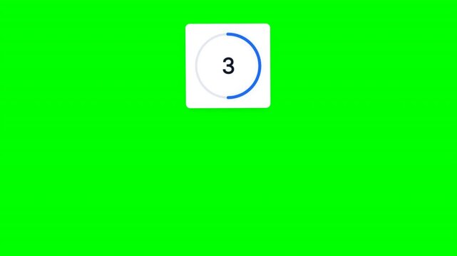 Circular countdown timer ticker animation top banner on green screen