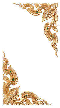 Thai Golden Ornamental Corner Decorative Element
