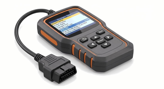 Automotive OBD Diagnostic Scanner With Cable For Vehicle Engine Computer Troubleshooting And Electronic Diagnostics