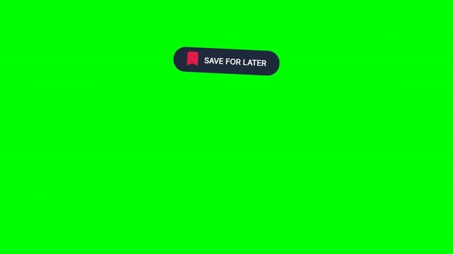 Save bookmark tag icon click animation top banner on green screen