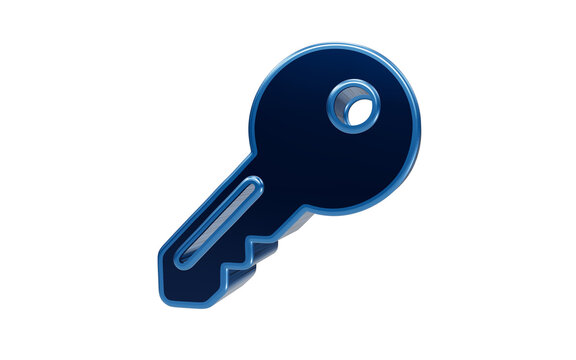 Blue Key: A striking blue key, symbolizing access and opportunity, stands out against a clean white background, representing solutions and entry points.