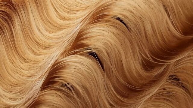 Golden Brown Wavy Hair Texture with Flowing Layered Strands and Natural Shine