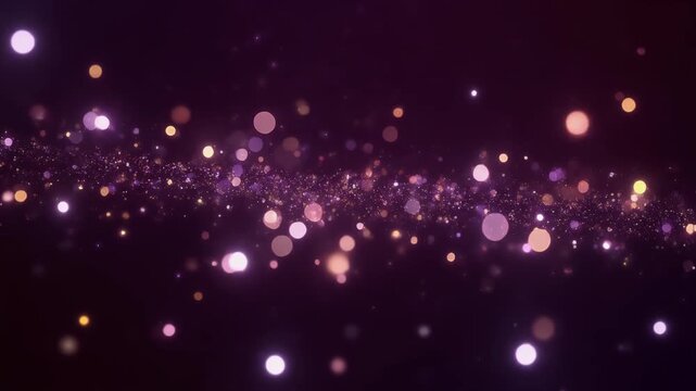 A mystical bokeh effect with shimmering lights in a dark background.