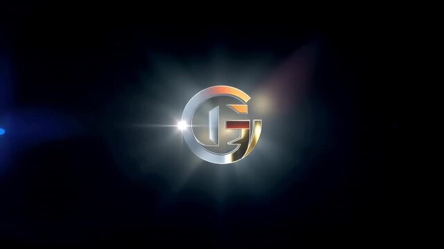 Abstract glowing particles forming a circular logo reveal with subtle lens flares and bokeh