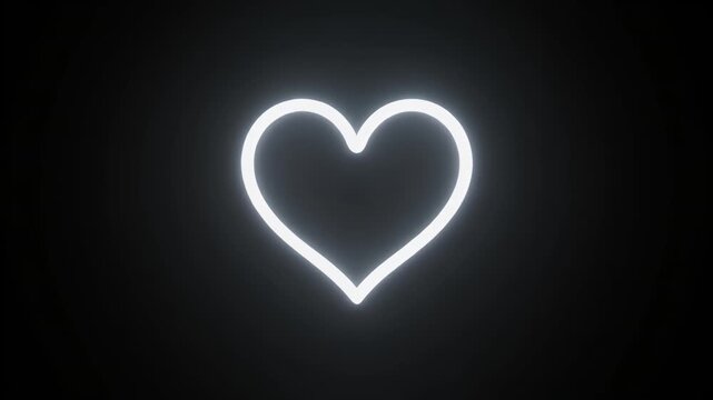 Three glowing white heart outlines on a black background.