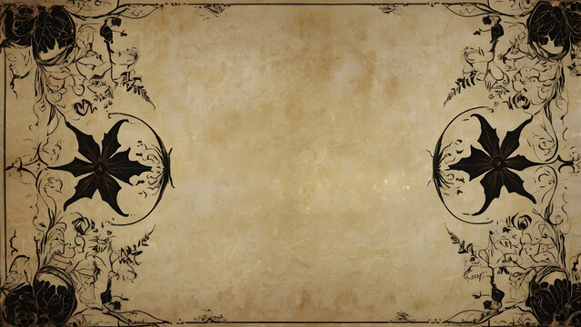 grunge background with floral Halloween ornament