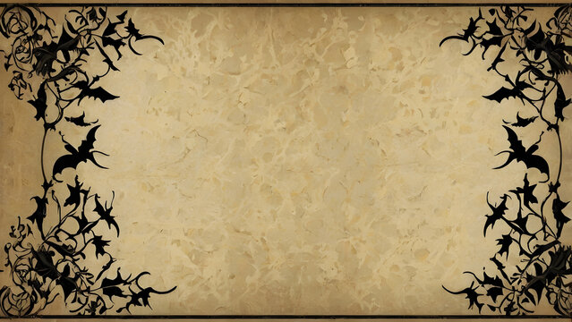 grunge background with floral Halloween ornament