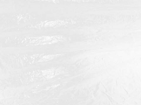 Plastic wrap pulled polythene overlay effect. Smooth stretched polyethylene packaging for vinyl record sleeve, shrink wrap film mockup.