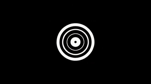 Concentric circles with varying sizes on a black background.