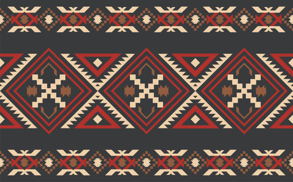 Distinctive ethnic tribal patterns, textile designs, and decorative borders.