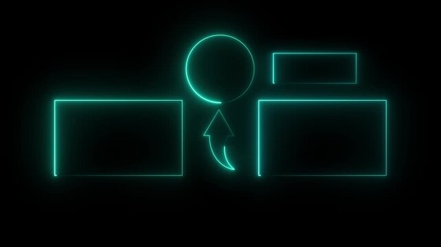 Subscribe button and outro for gaming and video channels Youtube End screen animation. neon glowing end screen - 4k black background icon animation with Glitch Effect