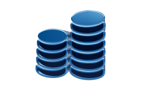 Two Stacked Blue Database Icons: A clean graphic representation of two stacked blue database icons, signifying data storage and information management.