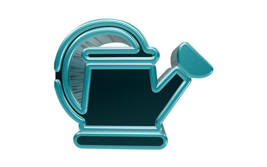 Teal Watering Can Icon: A stylized, teal-colored watering can icon with a metallic sheen, rendered in a modern 3D illustration style. © Arman