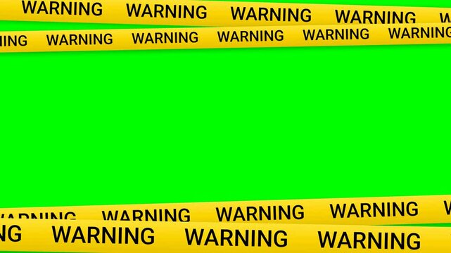 Warning Tape Border Green Screen Background
