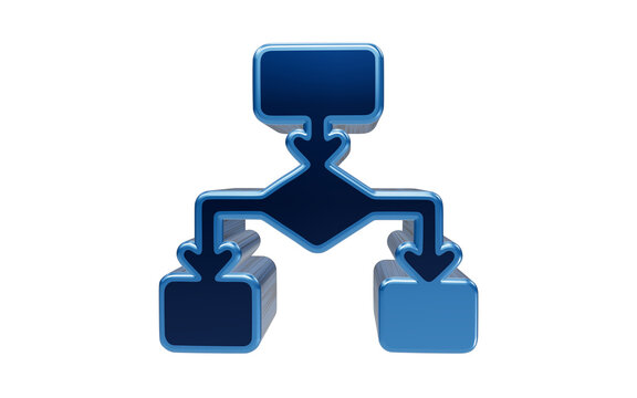 Blue Flowchart Graphic: A clean, minimalist blue graphic depicting a simple flowchart with decision nodes and connecting arrows, representing a process or system