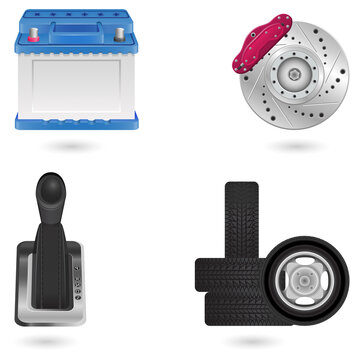 Car parts on transparent background PNG