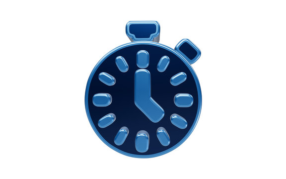 Blue Stopwatch Icon: A stylized blue stopwatch icon, representing time and measurement, stands out against a clean background, perfect for conveying concepts of speed and precision.