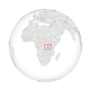 Location map of Burundi.Burundi on globe