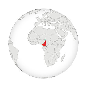 Location map of Cameroon.Cameroon on globe