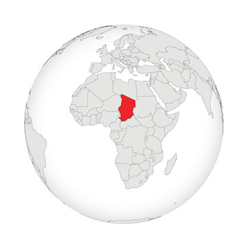 Location map of Chad.Chad on globe
