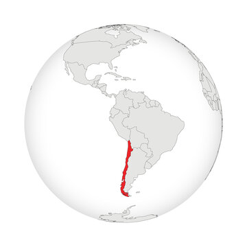 Location map of Chile.Chile on globe