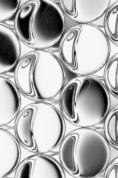 3D fluid glass form for liquid material and abstract design