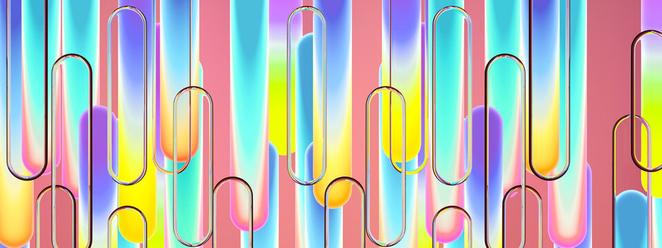 3D neon loop pattern for colorful motion and technology design