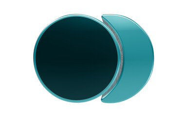 noisy effect Abstract Teal and Dark Blue Circle and Crescent Shapes: A modern and abstract graphic design featuring a dark teal circle partially overlapped by a luminous teal crescent moon shape. © Mdabu