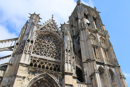 gothic church (saint-jacques) in dieppe in normandy in france 