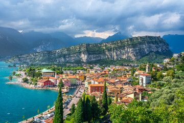 Obraz premium Torbole sul Garda Town Aerial View Lake Garda Trentino