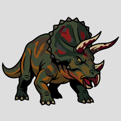 Cartoon Triceratops Dinosaur © Akai